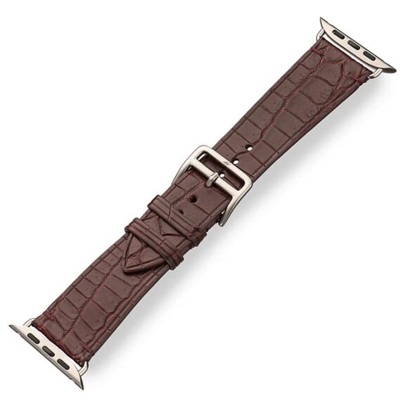 Handcrafted Alligator Leather Strap – Unisex Style - Bordeaux Color